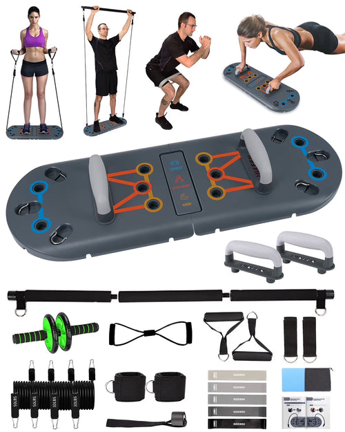 27-In-1 Portable Gym Equipment for Building Muscle, Push-Up Board, Resistance Bands