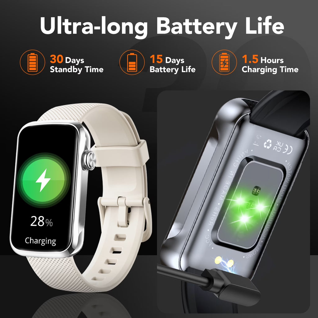 1.47" Fitness Tracker, Smartwatch for Women Men with Multiple Sport Modes Step Counter, Bluetooth Calls (Make/Answer), IP68 Waterproof, Fitness Tracker Compatible with Android and Iphone,White