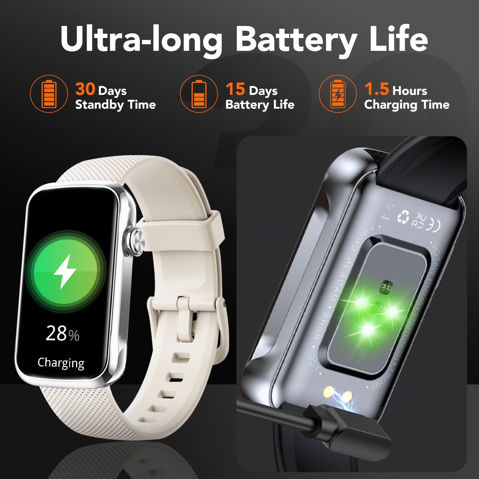 1.47" Fitness Tracker, Smartwatch for Women Men with Multiple Sport Modes Step Counter, Bluetooth Calls (Make/Answer), IP68 Waterproof, Fitness Tracker Compatible with Android and Iphone,White